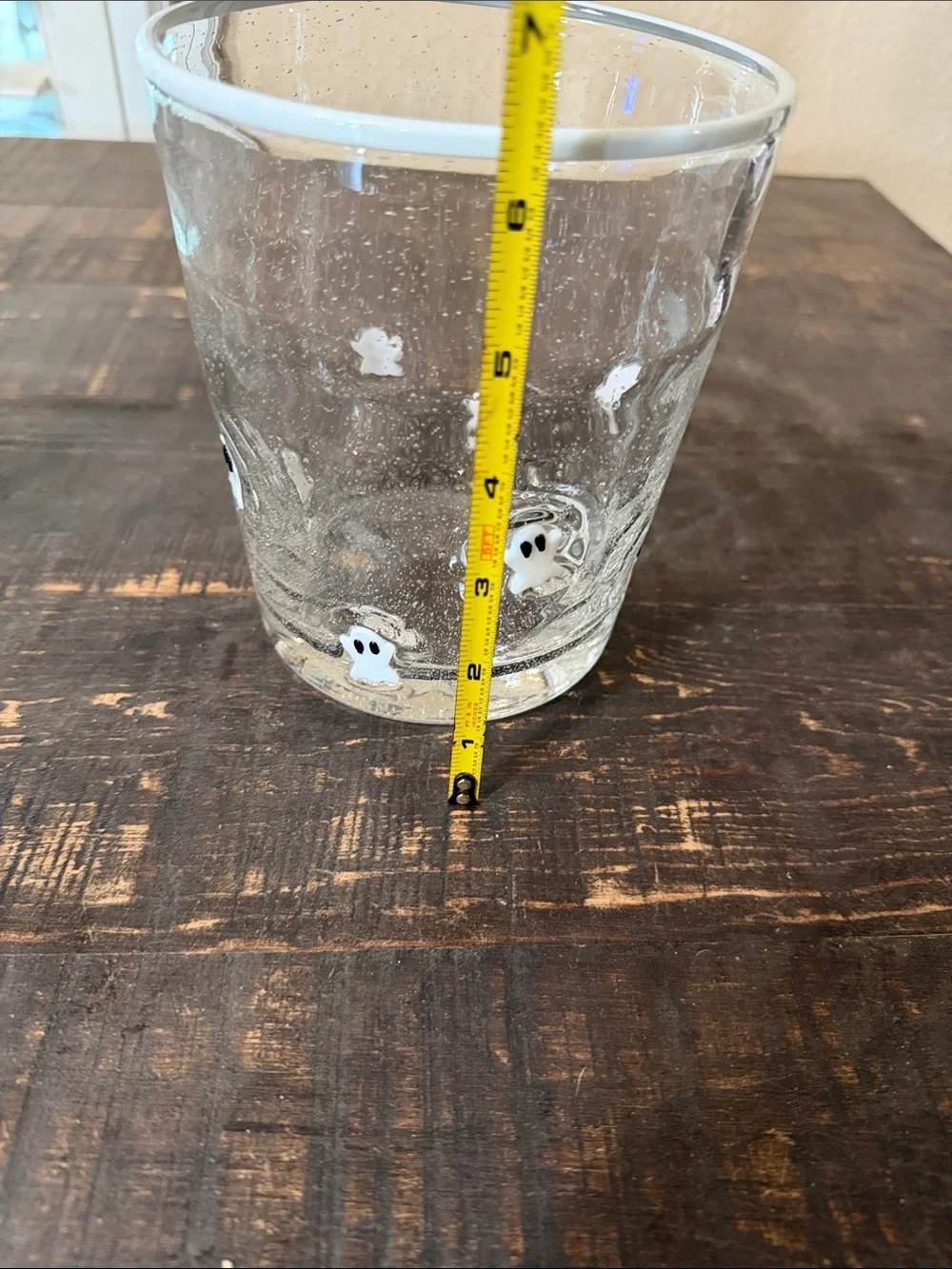 Pottery Barn Clear Glassware Set with White Ghost Motifs